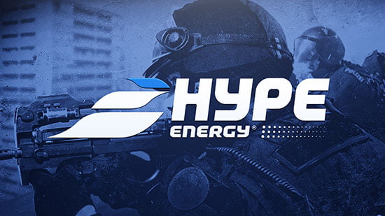 Hype Energy Drinks logo in white