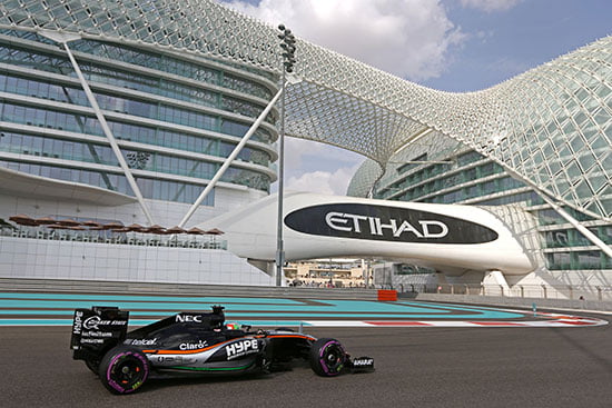 Hype Energy Drink logo on the Formula one race car.
