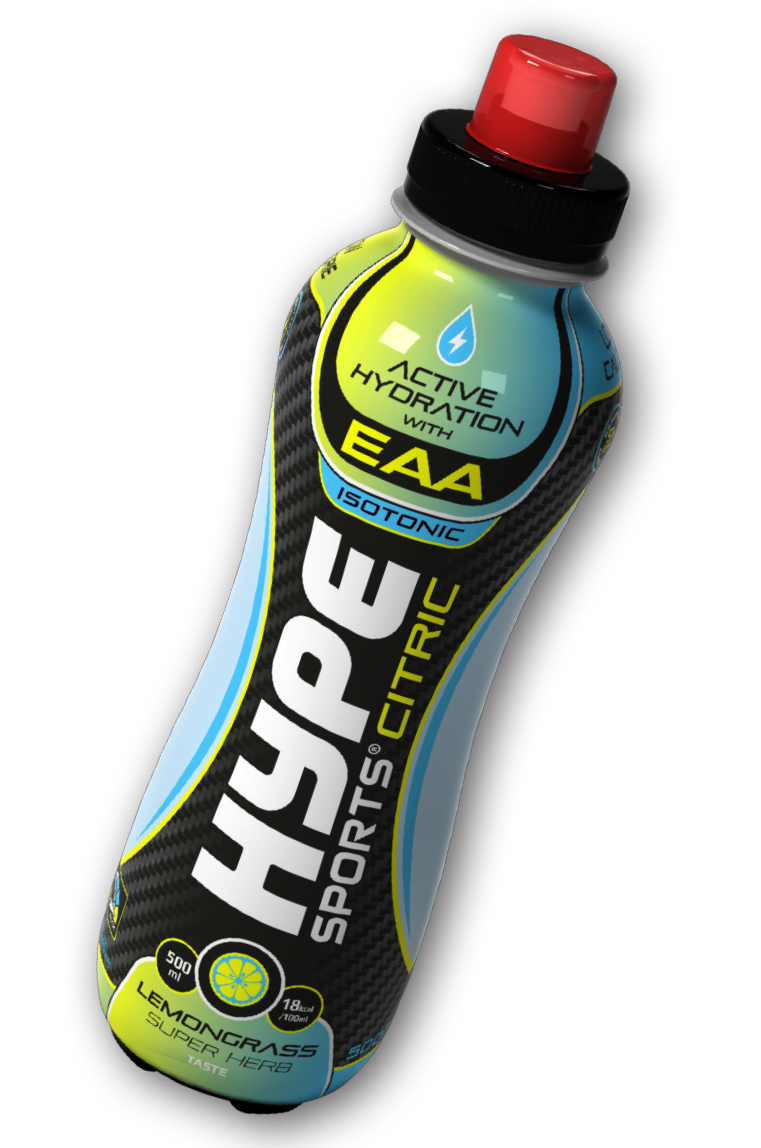 Hype’s sports drinks “lemongrass super herbs” flavoured in a PET bottle.