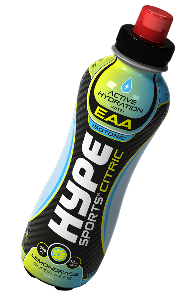 Hype’s sports drinks “lemongrass super herbs” flavoured in a PET bottle.