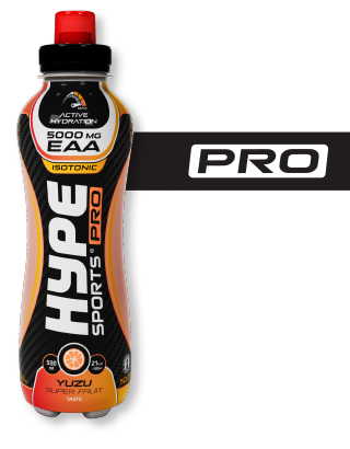 Hype’s sport Pro drink “Tropical Yuzu” in a PET bottle.