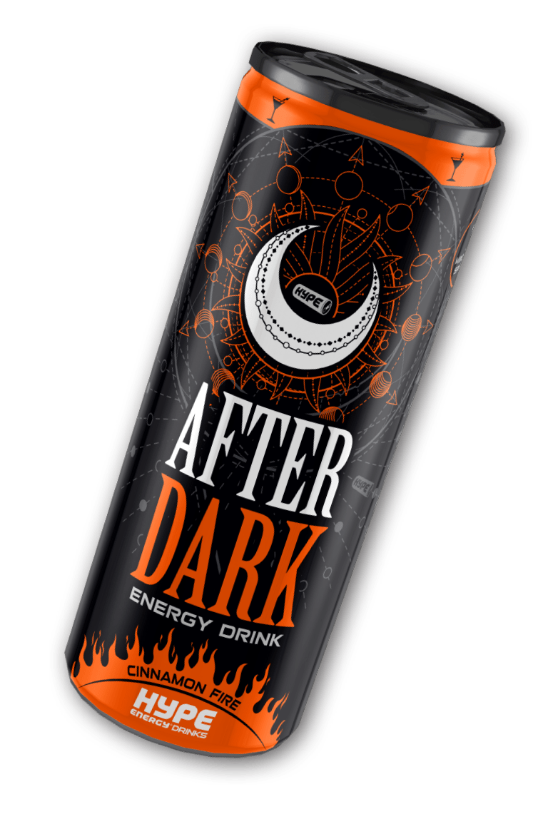 Hype’s energy drink After Dark, in a can.