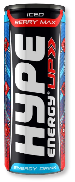 Hype’s energy drink Up with Berry flavoured, in a can.