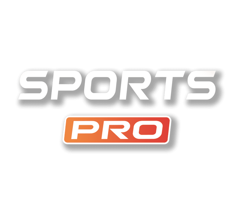 Sports and Pro logo in white text with orange background.