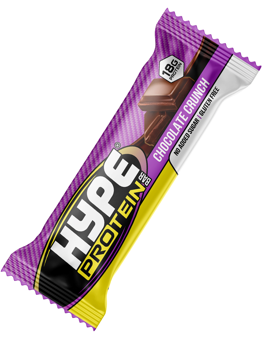 Hype’s protein bar, “chocolate crunch” flavoured.