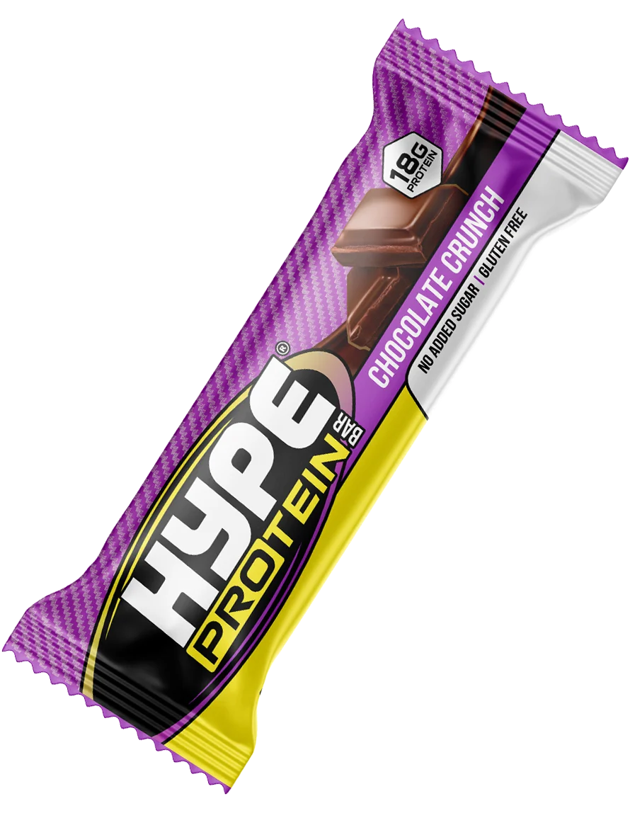 Hype’s protein bar, “chocolate crunch” flavoured.