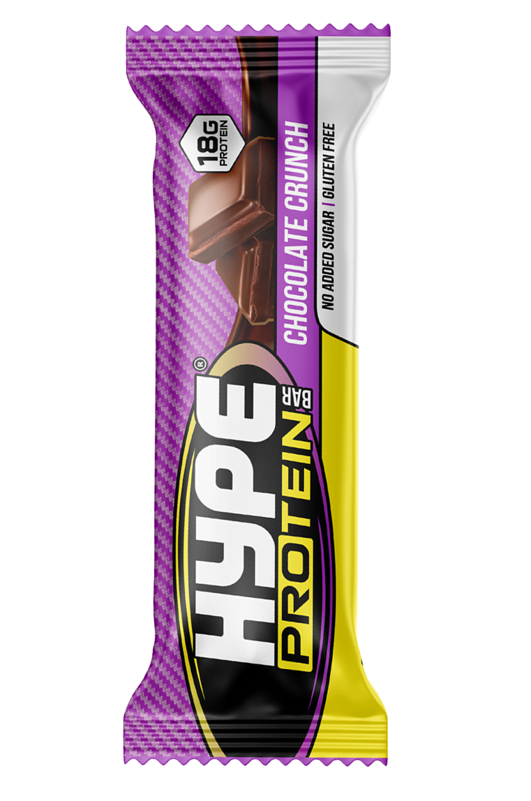 Hype’s protein bar, “chocolate crunch” flavoured.