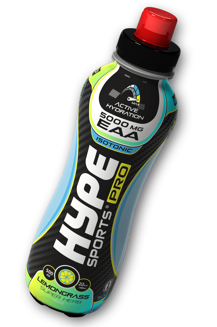 Hype’s sports pro drinks “lemongrass super herbs” flavoured in a PET bottle.