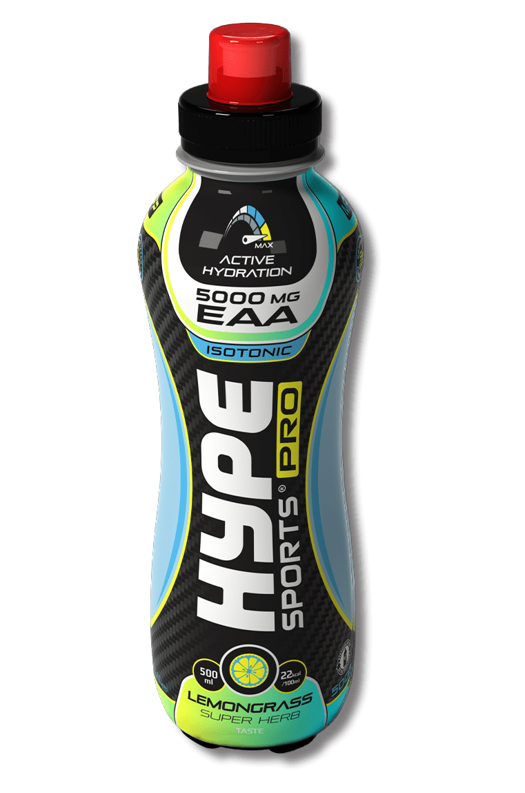 Hype’s sports pro drinks “lemongrass super herbs” flavoured in a PET bottle.