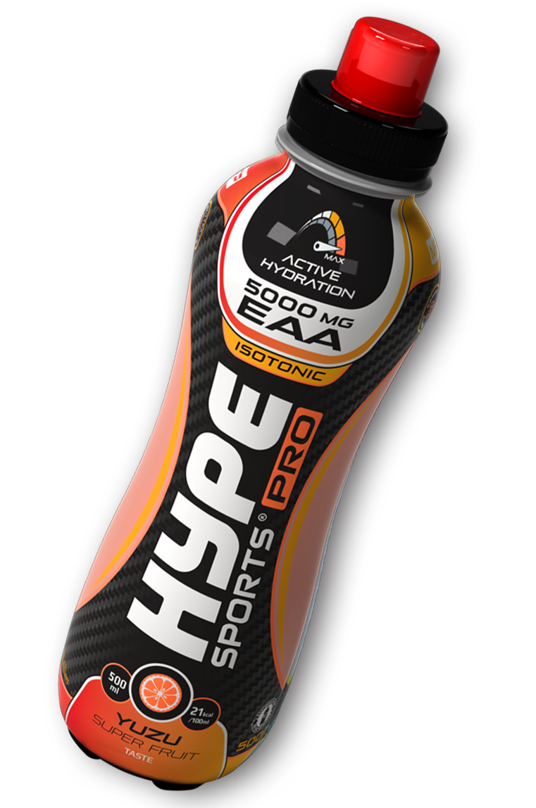 Hype’s sports drinks “tropical” flavoured in a PET bottle.