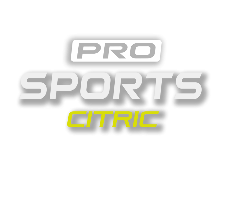 Sports logo in white and Citric text in yellow colour.