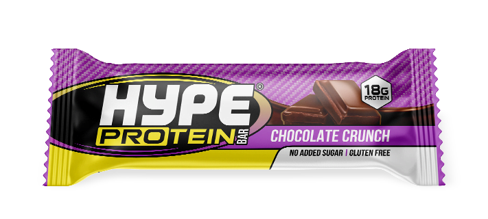 Hype’s protein bar, “chocolate crunch” flavoured.