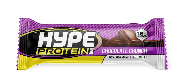 Hype’s protein bar, “chocolate crunch” flavoured.