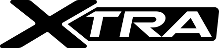 "xtra" text in black and transparent.