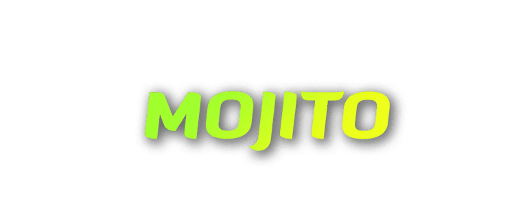 Mojito logo with green-yellow colour of text.
