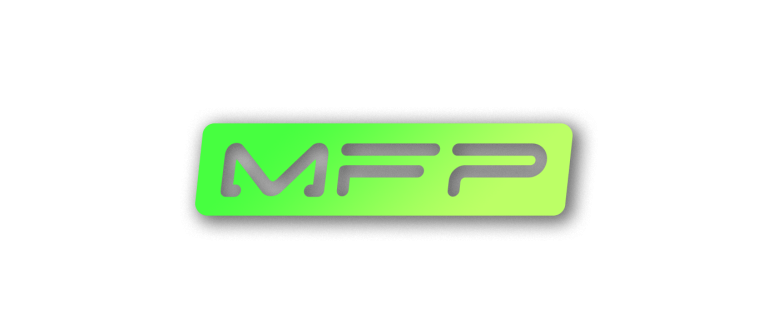 MFP text with green background.