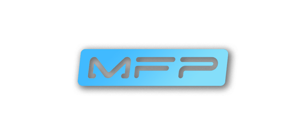 More Fxcking Power logo with light blue
